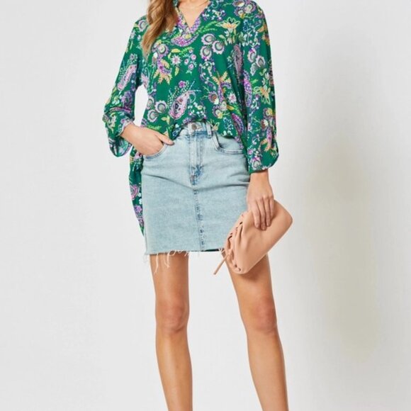 Lizzy 3/4 Floral Wrinkle Free Top - Curvy Size  XL - NWT - Picture 2 of 3